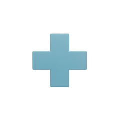 Obraz premium Isolated Light Blue Plus Sign Design Medical Addition Symbol Cross Illustration