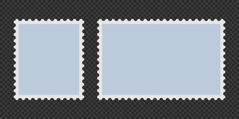 Blank postage stamps. Postage stamps in flat design