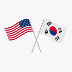 South Korea and America crossed flags
