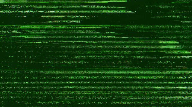 Glitch Green Screen Pixel Noise Distorted Digital Background for Cyberpunk and Tech Design. Perfect for technology, hacking, data visualization, gaming UI, sci-fi concepts, and video editing overlays.