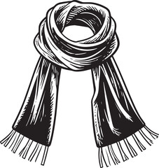 Scarf Icon Silhouette in Black | Vector Illustration for Fashion