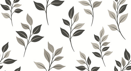 Elegant botanical leaf pattern design for seamless backgrounds in modern minimalist style