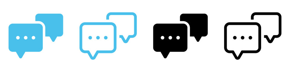 Chat icons. chatting speech bubble symbol icon set . comment icon button . message talk bubble, communication, Conversation, icons