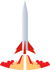 Illustration of a Rocket Launching into Space