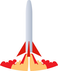Illustration of a Rocket Launching into Space