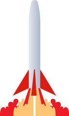Illustration of a Rocket Launching into Space