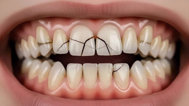 Close-Up View of Healthy Teeth and Gums During Dental Examination with Bright