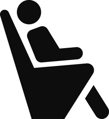 Vector illustration of relax area (lounge) icon silhouette isolated on white background	