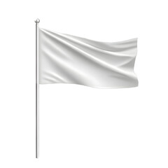 white flag waving in the wind on a transparent