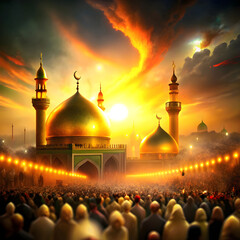 you Ashura on a blurred background illustration