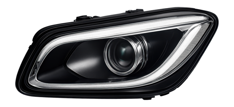 Adaptive Xenon headlight with integrated daytime running lights for luxury sedans