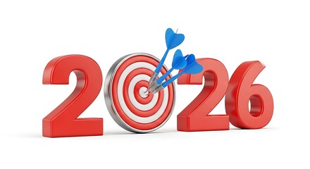 2026 Target Achieved with Bullseye Darts Success Concept