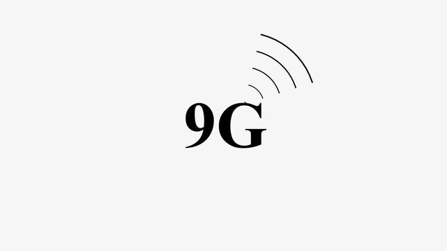 9G text with wireless signal waves on a dark background. Suitable for technology, internet speed, mobile communication, and network connectivity concepts.