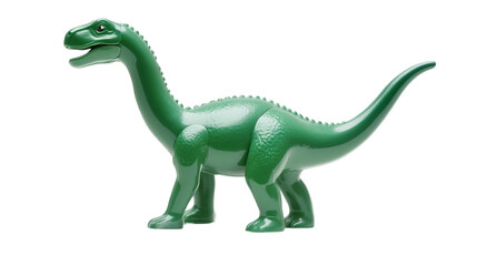 Naklejka premium Green plastic toy dinosaur isolated on transparent background 