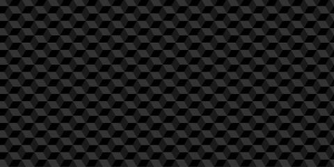 Background Black and gray cube geometric seamless wallpaper technology pattern. Vector pattern wall blocks. Abstract geometric design cubes pattern.	
