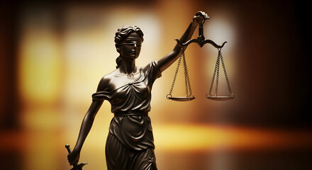 Lady Justice statue, symbolizing fairness, legal systems and judgment balance within the legal