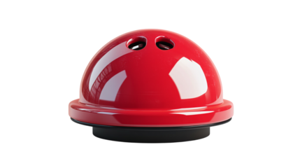 Red fire alarm bell isolated on transparent background 