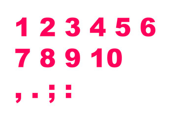 数字 1 シンプルでビビッドなピンク