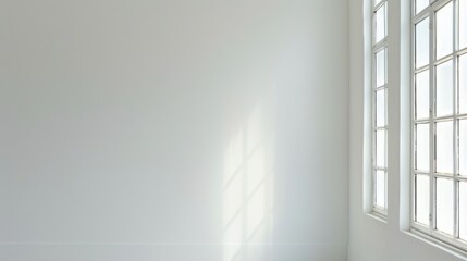 Fototapeta premium Minimalist 3D Product Display: Clean White Scene with Display Stand, Geometry & Sunlight