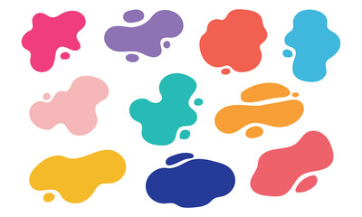 Dynamic colorful fluid shapes create a modern abstract design element collection. Vector element set