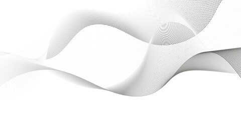 Vector wave digital white and gray blend futuristic technology flow tech transparent line stripe energy connection web music and sound, beautiful dynamic smooth space texture background.	