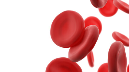 Red blood cells isolated on white background. 3d illustration.