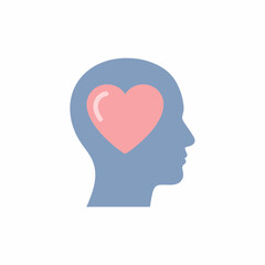 Profile View of a Head with a Pink Heart Inside.
