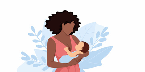 Black Mother Holding and Nursing Her Baby