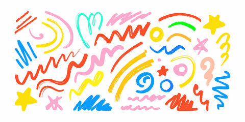 Colorful Abstract Hand Drawn Shapes and Lines