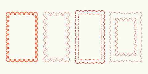 Set of Four Decorative Hand Drawn Frames