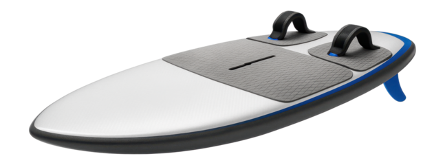 Fiberglass windsurfing board with anti-slip deck for coastal waves