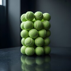 Close Up of Bright Yellow Tennis Balls on White Background – Sports Equipment Concept