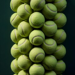 Close Up of Bright Yellow Tennis Balls on White Background – Sports Equipment Concept