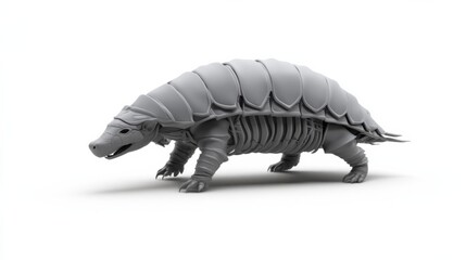 Futuristic armored creature with shell and mechanical design