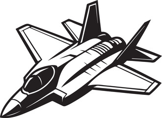 F35 Fighter Jet Silhouette Vector Illustration