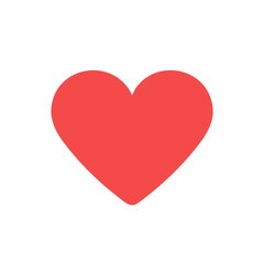 Simple coral heart shape with smooth curves, symbolizing love and affection.