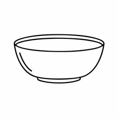 Simple Line Art Illustration of a Round Bottomed Bowl with a Foot