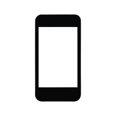 Silhouette of a Smartphone Device with Blank White Screen for Mockup, A smartphone device silhouette vector illustration
