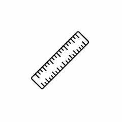 Simple Black Ruler Icon with Precise Measurement Markings.