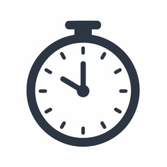 Obraz premium Simple Dark Gray Stopwatch Icon Showing Time