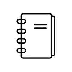 Stock vector icon of a notebook for notes and reminders for office school or personal use and organization on transparent background