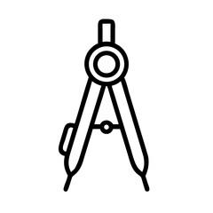 Compass drawing tool vector icon illustration for geometry math architecture design and engineering 100 on transparent background