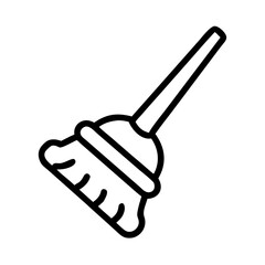 Broom cleaning sweep housework tool vector icon illustration for design and cleaning services use on transparent background