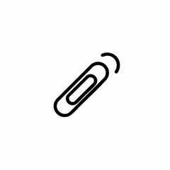 Fototapeta premium Simple Black Paperclip Icon Depicting Office Supplies and Organization