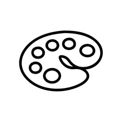 Artist paint palette icon vector illustration for painting and drawing creative design concept art supply on transparent background