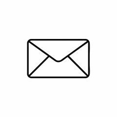 Simple Black Outline of a Closed Envelope for Communication.