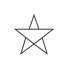 Minimalist Five-Pointed Star: Geometric Line Art with Intersecting Lines