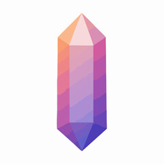 Gradient Crystal Prism with Geometric Facets and Vibrant Color Tones