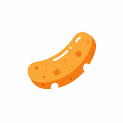 Cartoonish Orange Snack with White Highlights and Circular Details