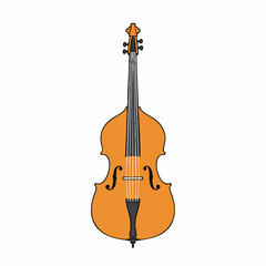 Fototapeta premium A Detailed Illustration of a Classic Upright Bass Instrument